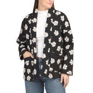 AUTRES FILLES Black/ivory Printed Quilted Jacket
